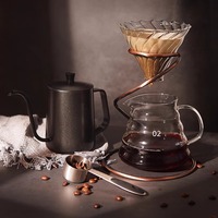 Kit de cafetière en verre borosilicate avec support métallique créatif en forme de serpent et filtre pour la préparation du café
