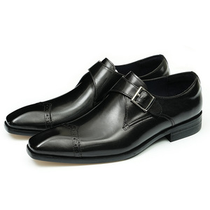 New style snap-button business formal leather shoes for men, genuine cowhide, Korean-style trendy leather, English-style men's s - Product Image 1