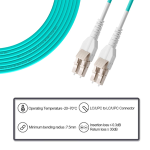 데이터 센터 FTTH 광섬유 패치 코드 MPO 암 유니부트 LC 듀플렉스 12섬유 OM3 50/125 멀티모드 브레이크아웃 케이블 40G/100G용 - Product Image 2