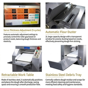 Machine à pétrir et à étaler la pâte multifonctionnelle automatique 241PRO en acier inoxydable robuste, moulin à farine pour boulangerie et <span class=keywords><strong>pizza</strong></span> - Product Image 4
