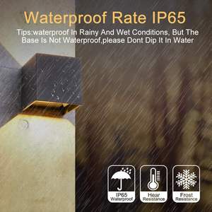 สแควร์ปรับ IP65 24v DC ติดผนังไฟ led mini 5050smd กลางแจ้งขึ้นลง rgbw 2700K ไฟ led ผนัง 12W - Product Image 5