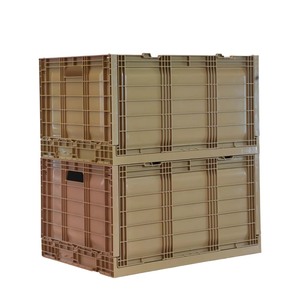 600x430x330mm Factory Stackable Bin For Transport Moving Folding Crate Plastic Storage Box With Lid