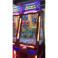 Machine de jeu d'arcade commerciale à monnayeur, à chute de balles et à récompenses, sur le thème de l'aventure mondiale, pour centre de jeux