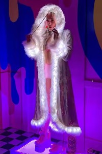 Hip hop phong cách giản dị áo khoác mùa đông dẫn Sequins lông Polyester Lót nhuộm đồng bằng thời trang cá tính Halloween trang phục bên - Product Image 6