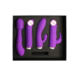 Volwassen 4 Penis Vibrerende Verwisselbare G Spot Clitoris Wand Massage Dildo Vibrator Speeltjes Voor Vrouw - Product Image 1