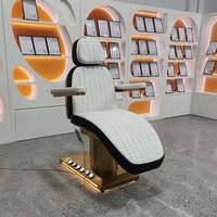 Nouveau Lit de Beauté de Luxe, Lit Électrique pour Extensions de Cils, Lit Facial, 3 Moteurs, Cuir PU, Base Métallique, Lit de Massage Spa, Ensemble de Mobilier de Salon