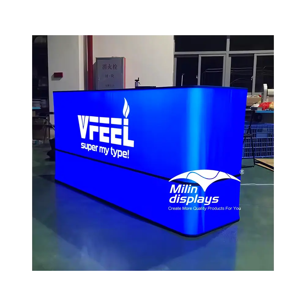 6.5ft Backlit Light Box Counter Portable Exhibition Counter Bright LED Backlit Trade Show Counter