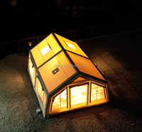 Nouvelle tente gonflable rose de luxe à deux chambres, 17,2 pieds, pour le camping familial en plein air