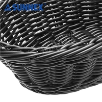 Sunnex Nieuwe Zwarte Kleur Plastic Pp Brood Proofing Mand Rotan Ovale