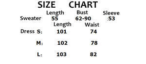 เสื้อสเวตเตอร์แขนยาวและเดรสมินิลายสก็อตสำหรับผู้หญิงมาใหม่ชุด2ชิ้น - Product Image 6