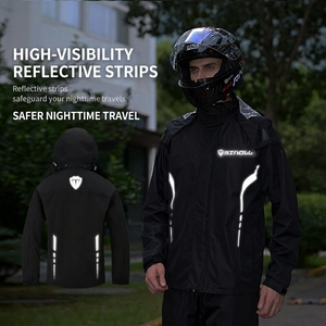 Conjunto <span class=keywords><strong>de</strong></span> Chaqueta y Pantalones Impermeables y Cortavientos para Motociclistas, Protección Completa Contra Lluvia Intensa - Product Image 5