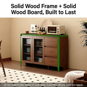 Meuble <span class=keywords><strong>de</strong></span> rangement <span class=keywords><strong>de</strong></span> style ferme moderne à prix d'usine, étagères réglables en hauteur, grande capacité pour salon - Product Image 4