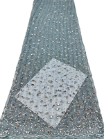 Tissu en dentelle française brodé de strass en cristal écologiques NI.AI avec pierres pour robes de mariée
