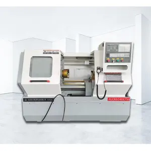 65mm spindle bore 8 tool station turret 2 axis slant bed ALCK6140 1 meter 52mm 2 axis cnc turning lathe machine