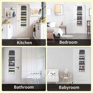 Behind the Door Storage <b>Shelf</b> Organizer 4 Large Capacity Pockets 6 Mesh Side Pockets 33 Lbs Weight Capacity Hanging - Product Image 6