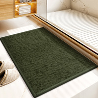 Tapis absorbant pour salle de bain, tapis de sol rectangulaire en peluche, design minimaliste, tapis de douche antidérapant pour l'entrée des toilettes
