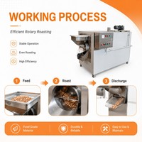 Machine de torréfaction rotative industrielle électrique 200 kg pour arachides, noix de macadamia, fèves de cacao et autres graines