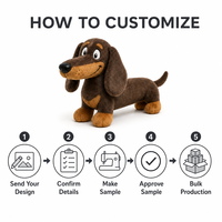 Peluche personnalisée Teckel sur mesure, directement de l'usine, à partir de vos designs (OEM/ODM), poupée de personnage en peluche pour marques IP originales
