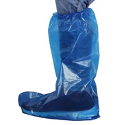 Couvre-chaussures long imperméable en plastique jetable pour hommes et femmes, blanc, expédition rapide d'usine