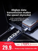 Kabel USB-C ke L705 Aluminium Braided High-Speed Data & Display 240W Pengisian Daya Model L701 untuk Komputer
