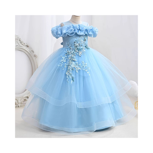 Abito da principessa soffice monospalla per bambine da bambina per banchetto nuziale per pianoforte Performance vestiti da festa carini - Product Image 1