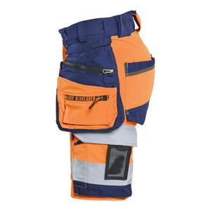 BLAKLADER - 702016485389C34 Pantalones cortos de alta visibilidad para mujer, elásticos en 4 direcciones, naranja/Azul Marino-EAN 7330509928233, ROPA DE TRABAJO DE 2017 - Product Image 4
