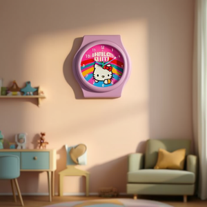 Reloj de Pared Gigante Rosa Moderno de Hello Kitty, de Una Sola Cara, 92 cm, Movimiento Silencioso de Cuarzo, Decoración para Habitación Infantil - Product Image 3