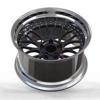 Velg Racing Alloy 2-Piece Deep Dish Mesh Matte Black Polished Lip 18 19 20 Inch 5x112 5x120 Stance Style Cocok untuk Seri 3 C-Class A4