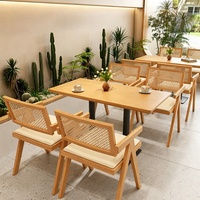 Meubles commerciaux très demandés, table et chaises de salle à manger en bois massif pour cuisine, café, restaurant