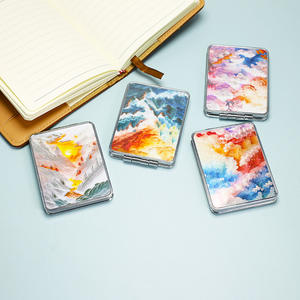 Espejo de maquillaje compacto de viaje de doble cara portátil con logotipo personalizado aumento 1X/<span class=keywords><strong>2x</strong></span> espejos cosméticos de cuero PU de bolsillo para niñas - Product Image 3