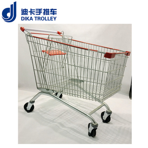 Supermarkt Hand Push Winkelen <span class=keywords><strong>Trolley</strong></span> Staal Materiaal Verzinkt Winkelwagen - Product Image 2