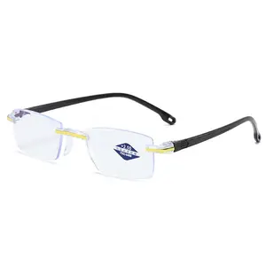 Nouvelles lunettes de presbytie anti lumière bleue lunettes de presbytie sans cadre à la pointe de l'errance dans le monde