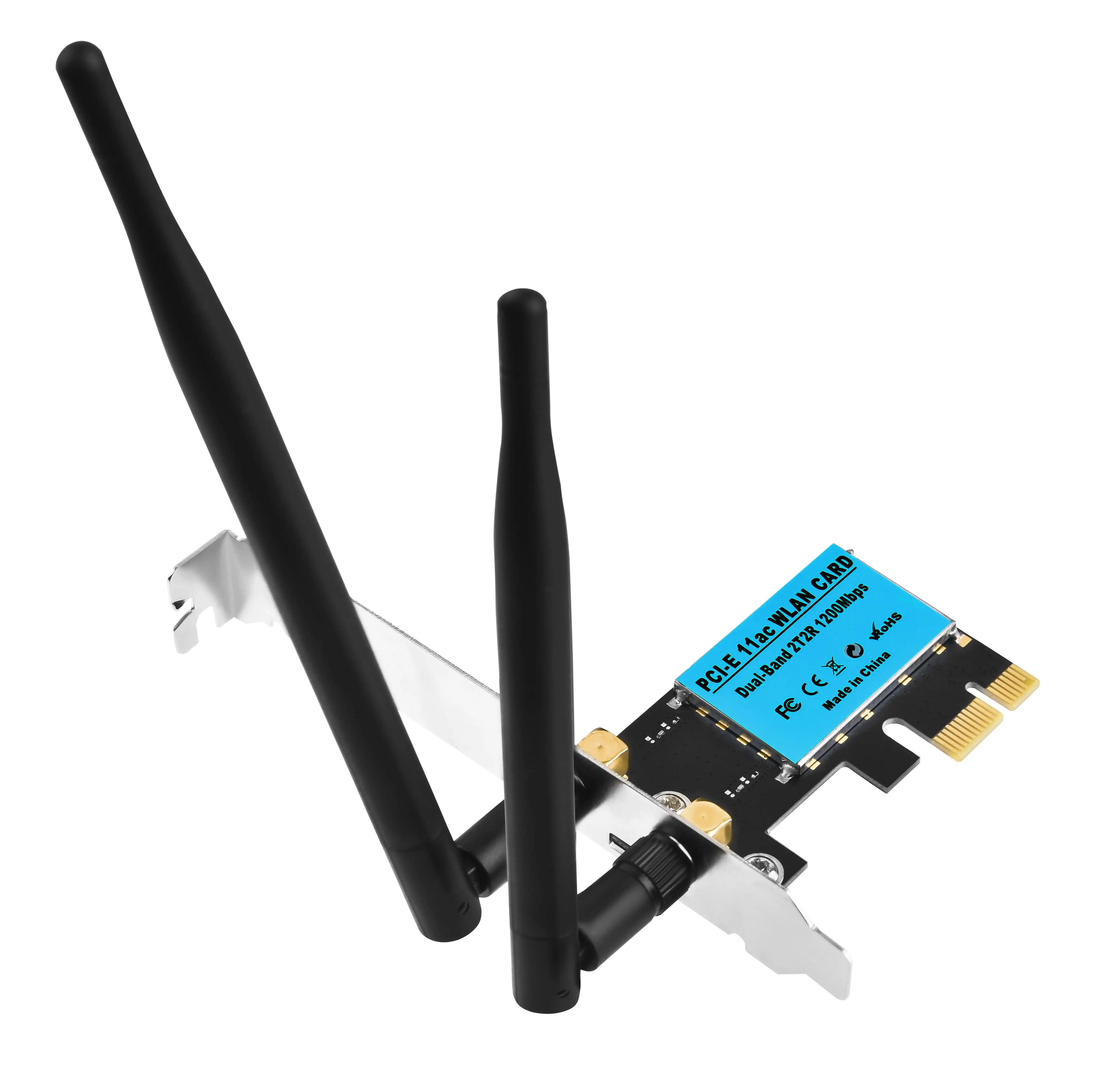 Adaptateur PCI-e wi-fi 802.11ac sans fil, 1200Mbps, carte Wlan 2.4G/5GHz, adaptateur de bureau Wifi PCI Express pour Win 7 8 10