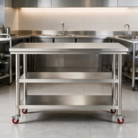 Industriële RVS 201 304 werktafel voor restaurants, keukenuitrusting, multifunctionele werktafel