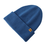Chapeaux d'hiver en tricot côtelé doux pour hommes et femmes, bonnets en laine mérinos de haute qualité avec logo personnalisé