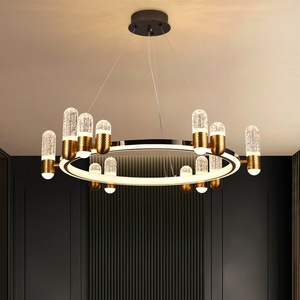 Modern Led Pendant Light Circle Iron <strong>Lighting</strong> Chandelier for Home <strong>Office</strong> Easy Hanging Indoor Decorative <strong>Fixture</strong> - Product Image 3