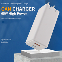 LVSHUO Pengisi Daya Cepat Slim 65w Tipe-C Usb PD Pengisi Daya Perjalanan Mini Kecil Cepat GaN untuk Laptop