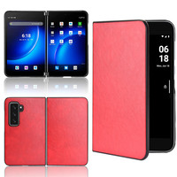 Sarung Ponsel Kulit PU PC Baru 2021, Casing Pelindung Penuh untuk Microsoft Surface Duo 2