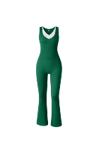 Nuevo Mono de Yoga sin Mangas con Botones, Diseño Color Block y Tejido Acanalado sin Costuras