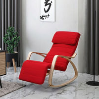 Fauteuil à bascule Lazy Bentwood avec accoudoirs, style nordique, pour chambre et salon, chaise de relaxation