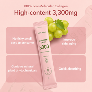 Bâtonnets de gelée de collagène à faible poids moléculaire saveur raisin 3300mg de collagène par bâtonnet Supplément beauté faible en calories <span class=keywords><strong>pour</strong></span> une peau éclatante et lisse - Product Image 3