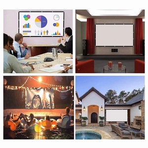 OEM Portable Foldable Projector Screen 100 120 150 Inch 16:9 Matte White Cloth For Outdoor Indoor Home Theater Conference - Product Image 1