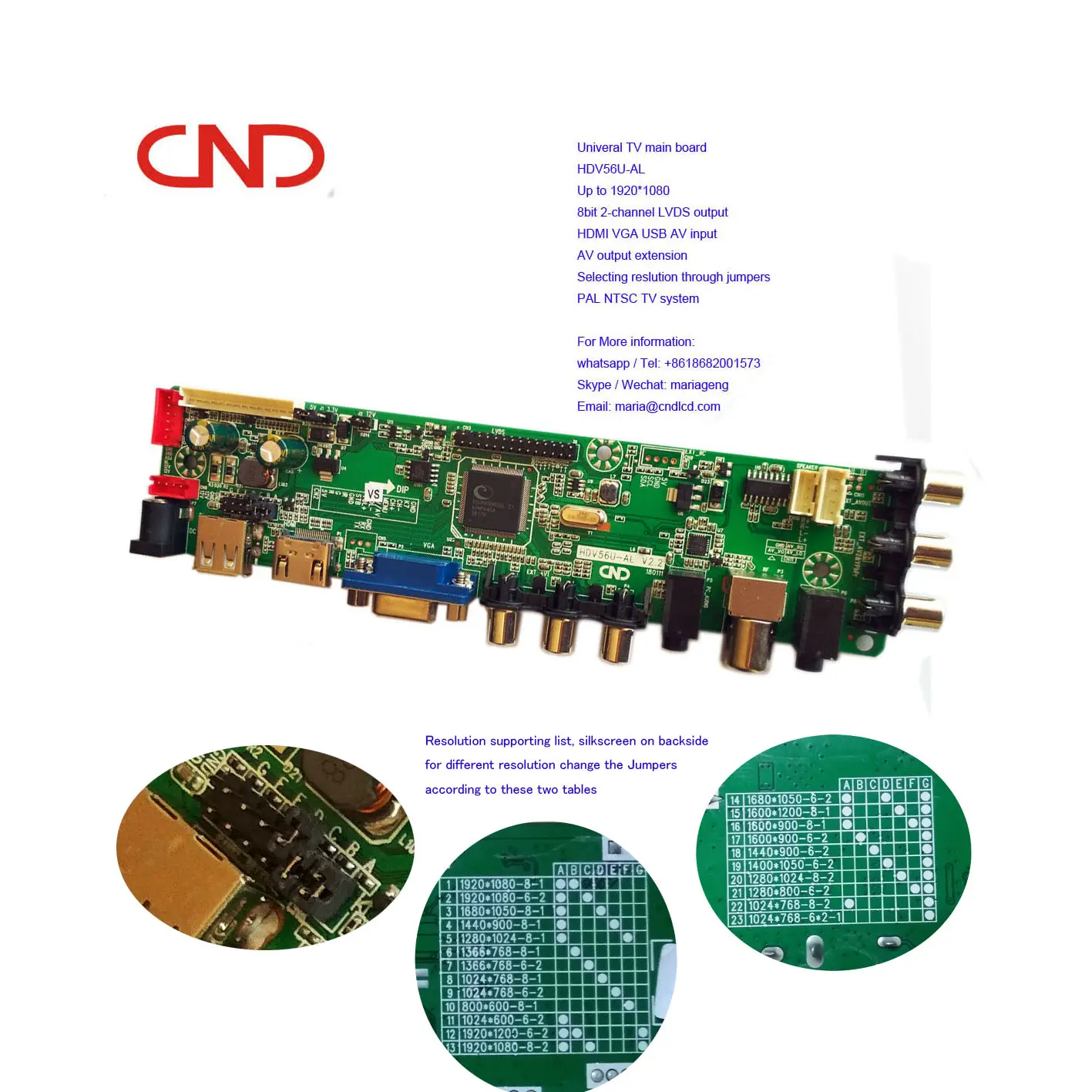 HDV56U-AS DS-V56 HDV56U-AL Universale 2AV PAL NTSC 1080P TV LED pezzi di ricambio principale driver del controller madre scheda di sintonizzazione bordo