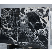 Dalle de marbre naturel noir et blanc poli moderne pour comptoir de cuisine, salle de bain, mur de salon, dalle entière