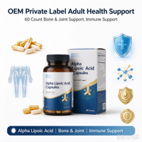 Capsules d'acide alpha-lipoïque pour la santé des os et des articulations, soutien immunitaire, marque privée OEM, 60 unités