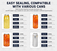 Machine de scellage de canettes en acier inoxydable pour thé aux perles, soda et bière, certifiée CE, pour canettes PET