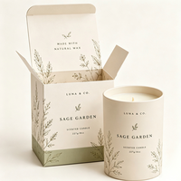 Boîte en papier biodégradable avec fenêtre et séparateur pour bougies parfumées à la cire de soja, coffret cadeau, emballage personnalisé pour bougies