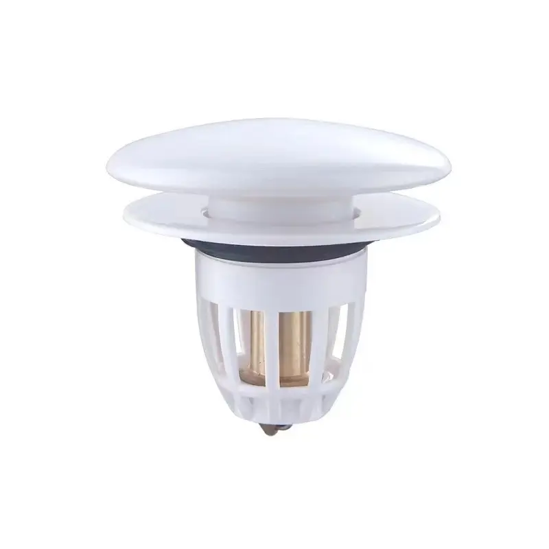 Factory Wholesale Bathroom White Sink Stopper Spring Brass Core Basin Drain Plug Anti-Odor Copper Spring Core