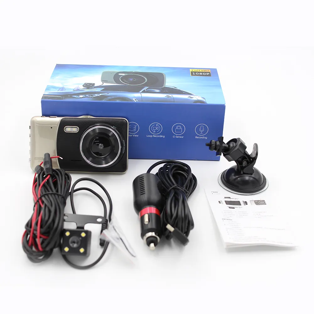 Auto DVR Kamera Ansicht Dual Kamera Video 1080P Full HD 4 "Zyklus Aufnahme Nachtsicht G-Sensor Weitwinkel Auto Dashcam