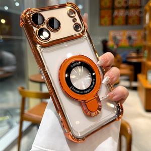 Funda de Silicona Transparente para iPhone 17 16 15 14 13 12 11 Pro Max, Soporte Magnético, Protector de Lente Integrado, Antigolpes con <span class=keywords><strong>Airbag</strong></span> - Product Image 5